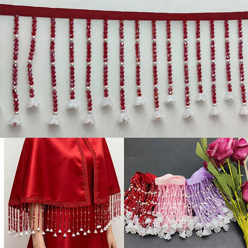 Home Textiles Luxury Curtains - 11cm Luxury Heavy Crystal Tassel Fringe
