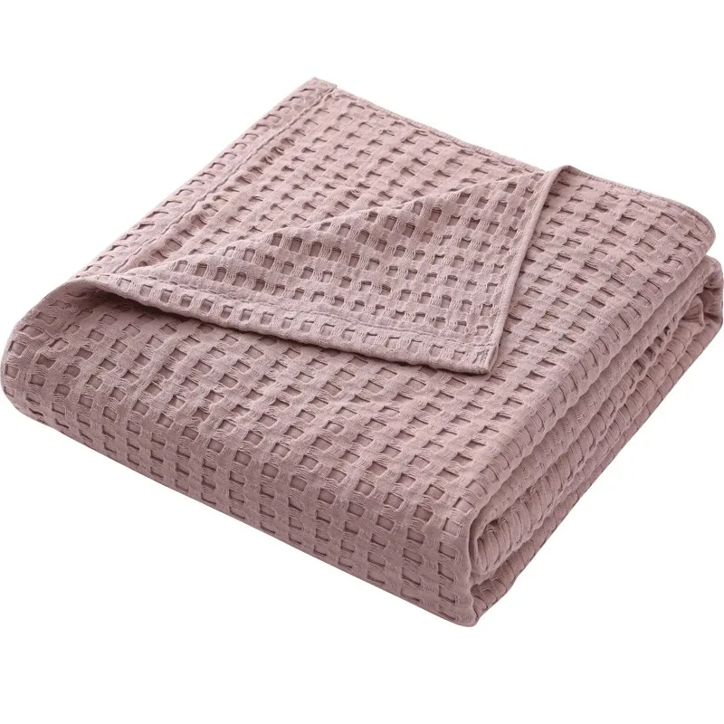 Wool Blanket Herringbone - Summer Waffle Plaid Cotton Bed Blanket