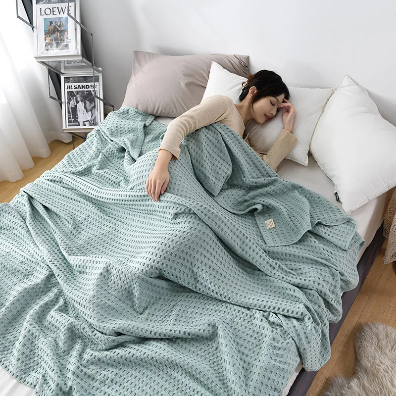 Premium Pure Cotton Waffle Wea - Wool Blanket Herringbone ulasan dan harga