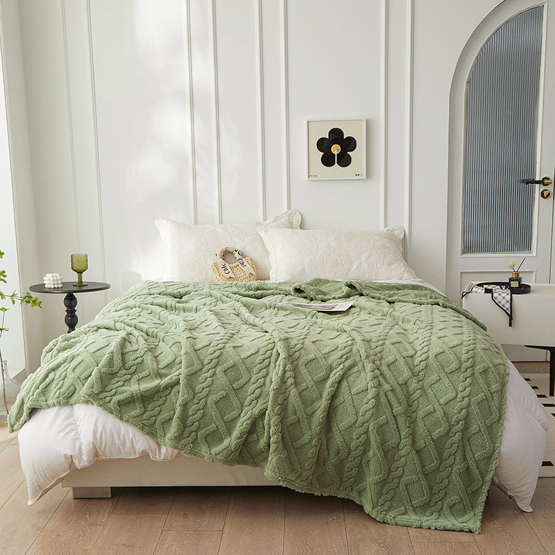 New Jacquard Rhombus Blanket S - Wool Blanket Herringbone ulasan dan harga