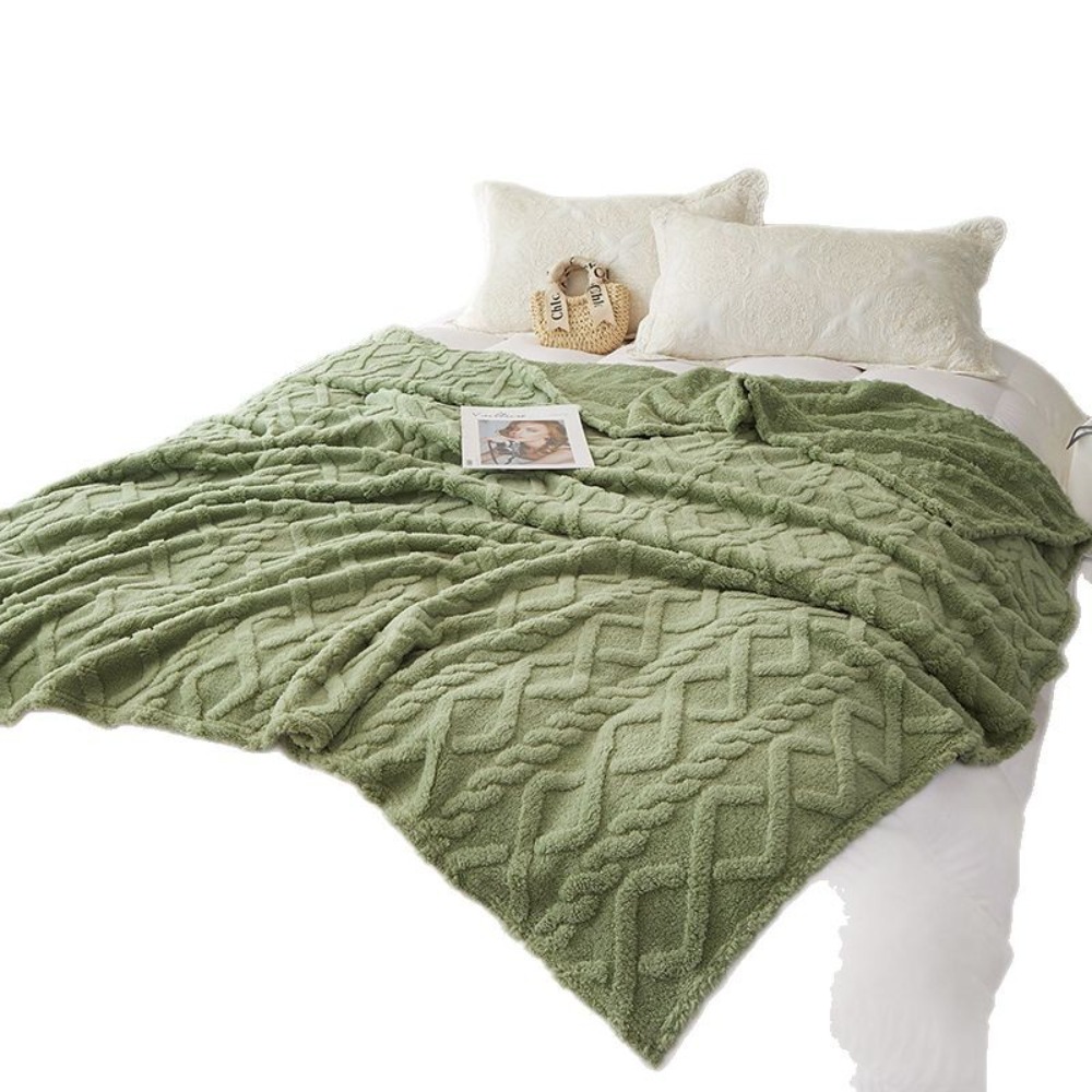New Jacquard Rhombus Blanket S - Wool Blanket Herringbone ulasan dan harga