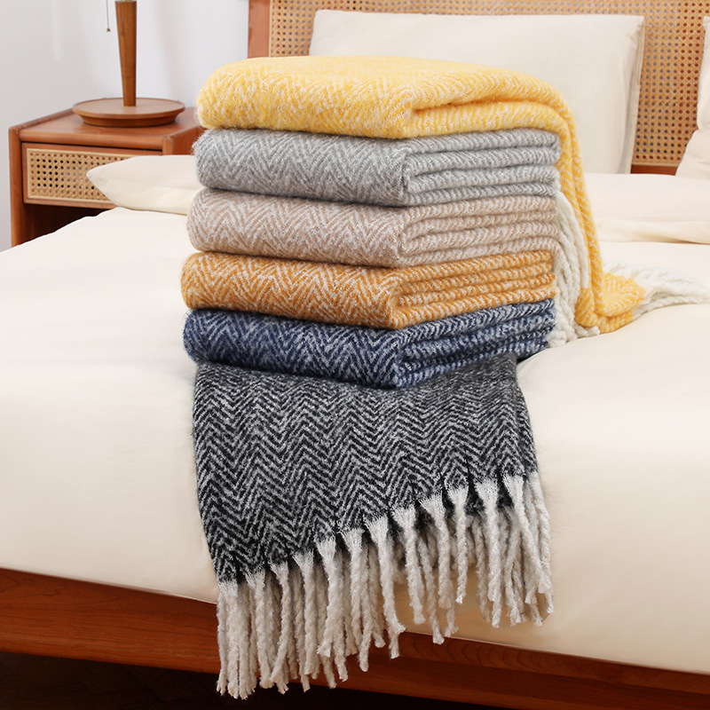 European and American Style So - Wool Blanket Herringbone ulasan dan harga