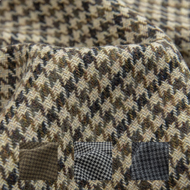 Light Coffee Small Houndstooth - Wool Blanket Herringbone ulasan dan harga