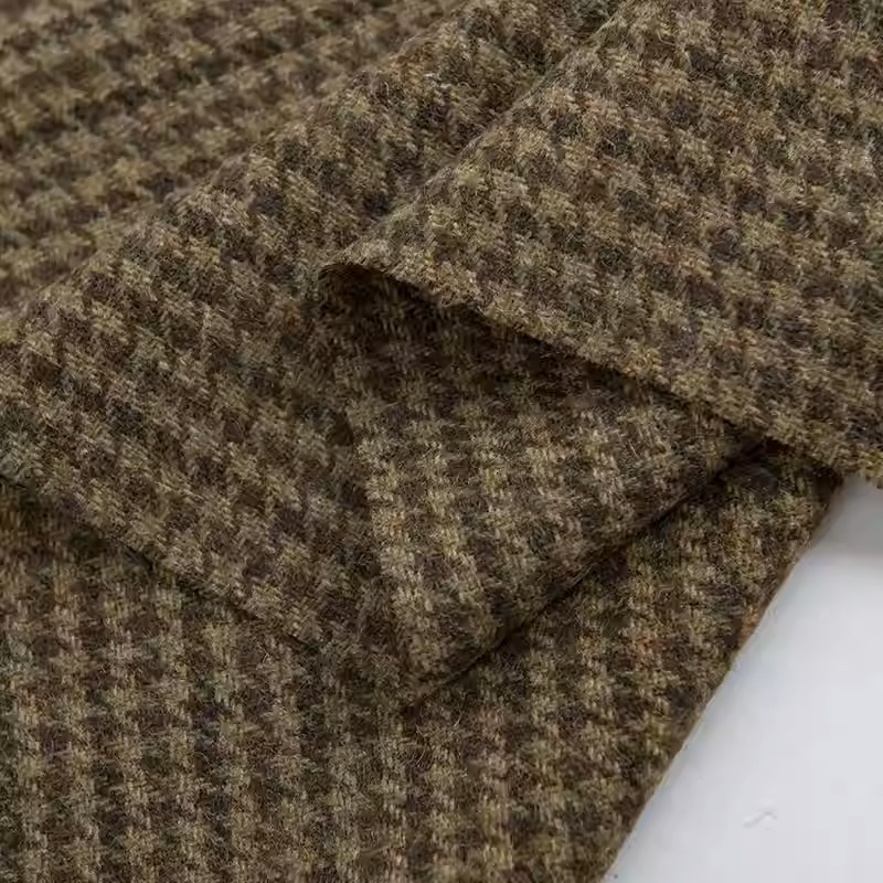 Light Coffee Small Houndstooth - Wool Blanket Herringbone ulasan dan harga
