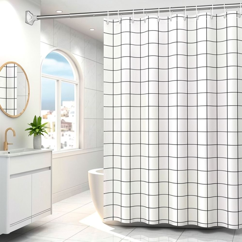 Modern Black White Plaid Showe - Home Textiles Luxury Curtains ulasan dan harga