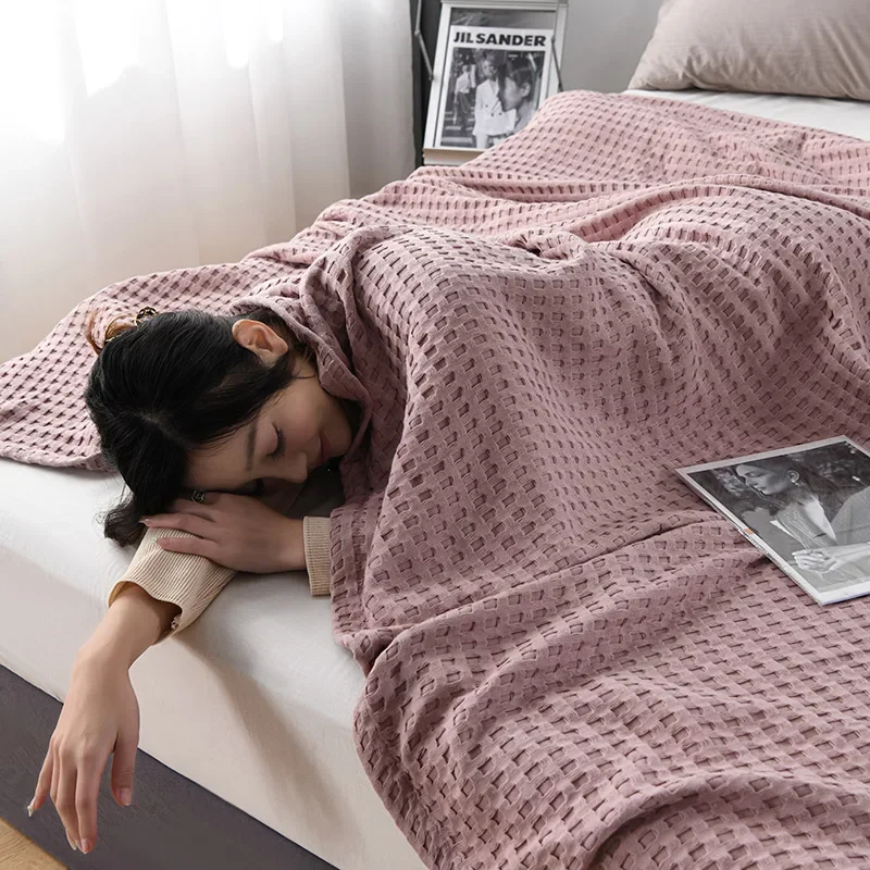 Summer Waffle Plaid Cotton Bed - Wool Blanket Herringbone ulasan dan harga